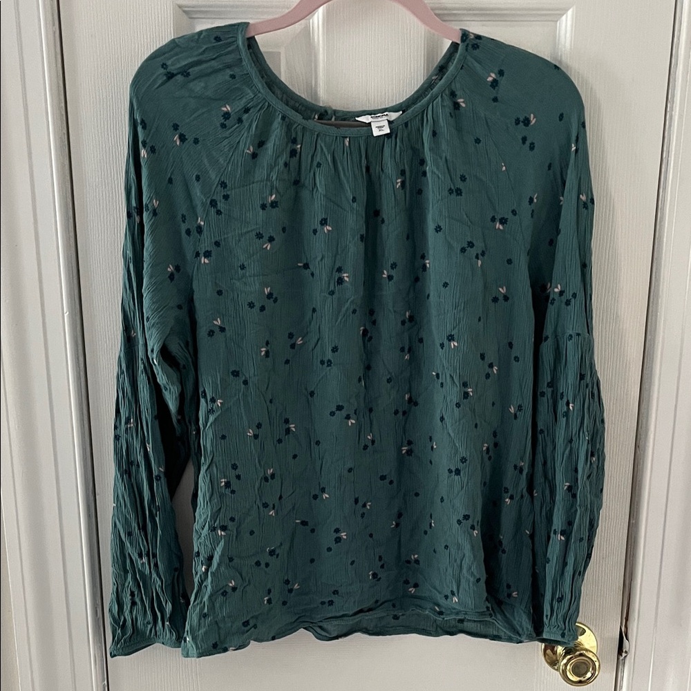 Sonoma Teal Floral Women's Blouse
